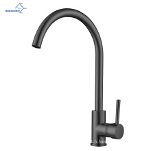 Faucet de trou de cuisine noire certifié Aquacubic CupC 304 acier inoxydable